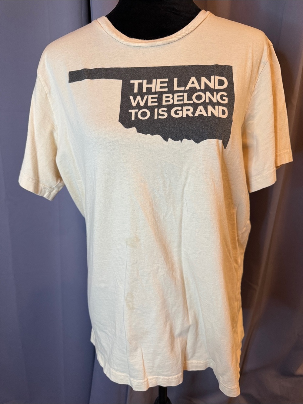 BRAND NEW! Men’s Cream Graphic Tee - 'The Land We Belong To'